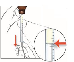 5. Slowly pull the plunger of the oral syringe to withdraw the dose of EPIDIOLEX needed. See Step 3 for how to measure the total dose of EPIDIOLEX.