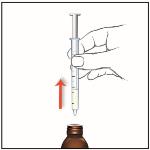 7. Carefully remove the oral syringe from the bottle adapter.