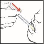 8. Place the tip of the oral syringe against the inside of the cheek and gently push the plunger until all the EPIDIOLEX in the syringe is given.