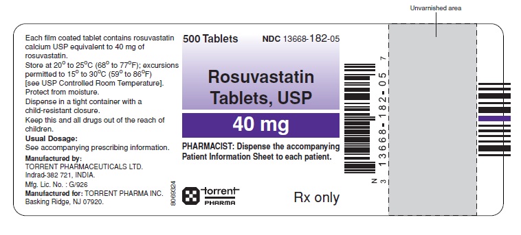 Rosuvastatin Tablets, USP 40 mg