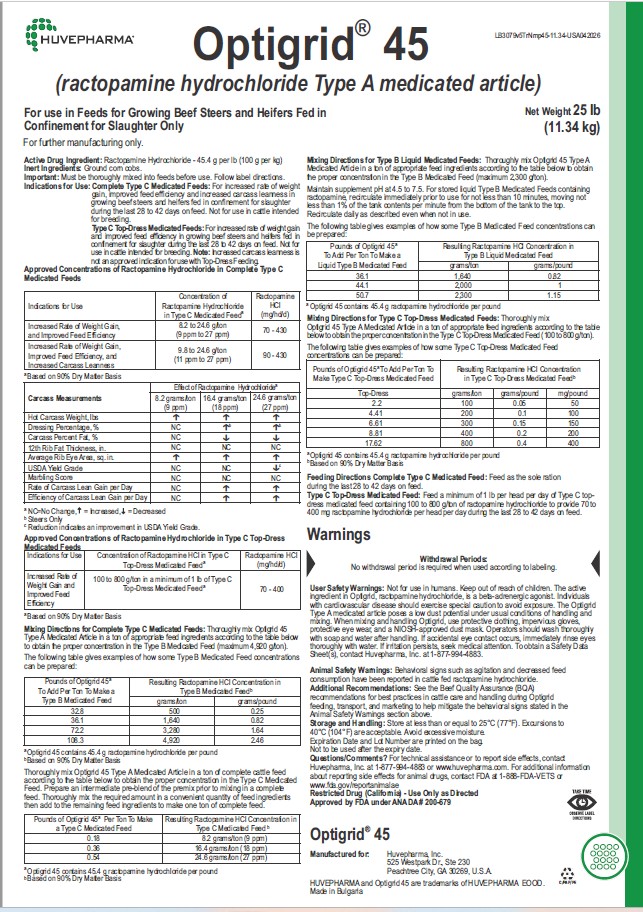 Principal Display Panel – 25 lb Bag Label
