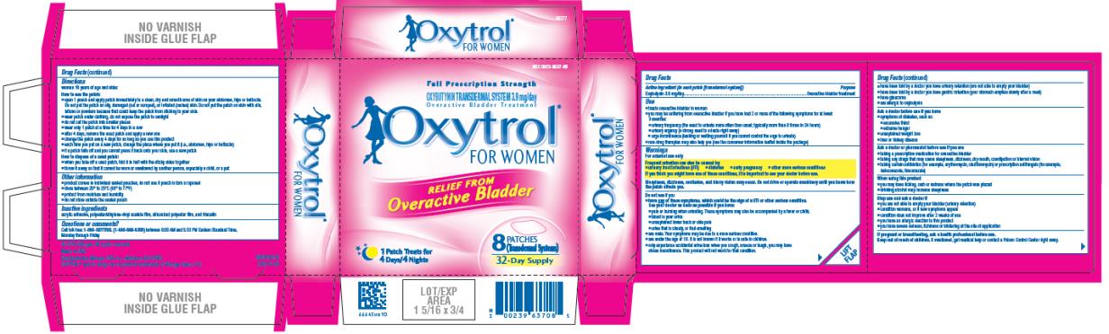 PRINCIPAL DISPLAY PANEL
NDC: <a href=/NDC/0023-9637-08>0023-9637-08</a>
Oxytrol
FOR WOMEN
8 PATCHES
(Transdermal systems)
32-Day Supply

