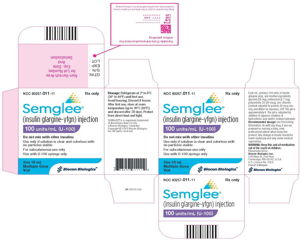 Semglee Injection 100 units/mL Vial Carton