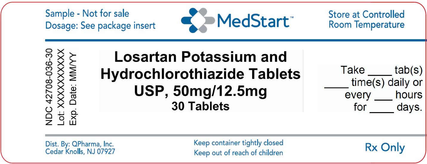 42708-036-30 Losartan Potassium  and Hydrochlorothiazide Tablets USP 50mg - 12_5mg x 30 V2