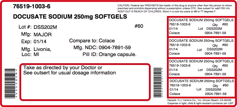 Major DOK Docusate Sodium 250 mg