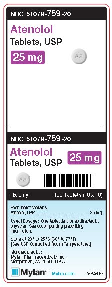 Atenolol 25 mg Tablets Unit Carton Label