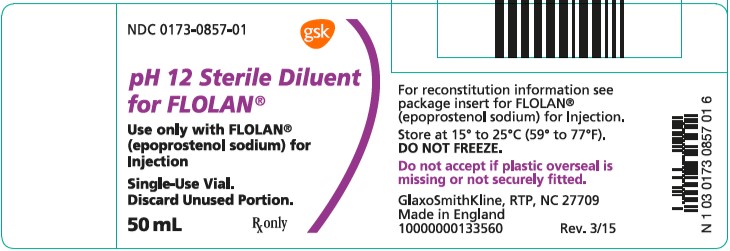 Flolan Diluent pH12 label