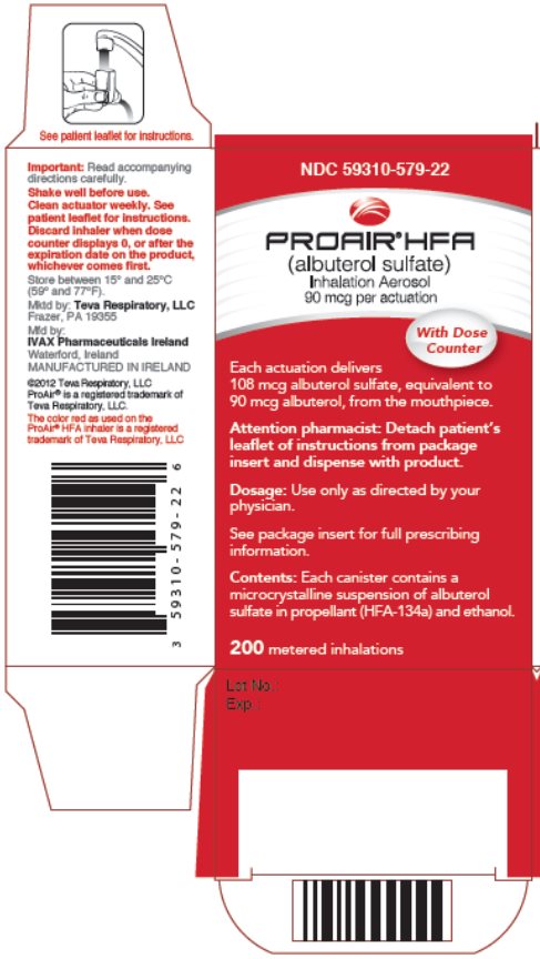 ProAir® HFA (albuterol sulfate) Inhalation Aerosol 90 mcg per Actuation, 200 Metered Inhalations Carton, Part 1 of 2