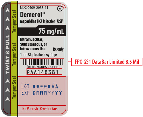 PRINCIPAL DISPLAY PANEL - 75 mg Syringe Label - PAA148381