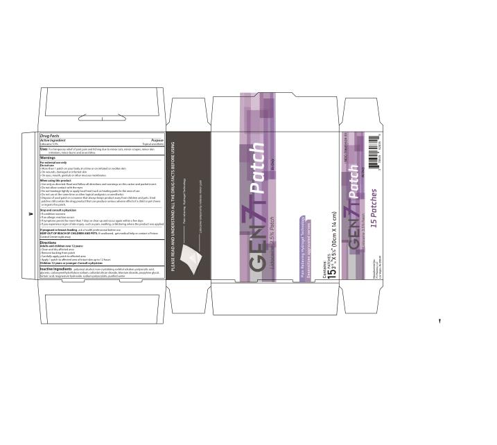 PRINCIPAL DISPLAY PANEL
GEN 7T Patch
Lidocaine 3.5% Patch
Rx Only
Contains:
15 PATCHES
