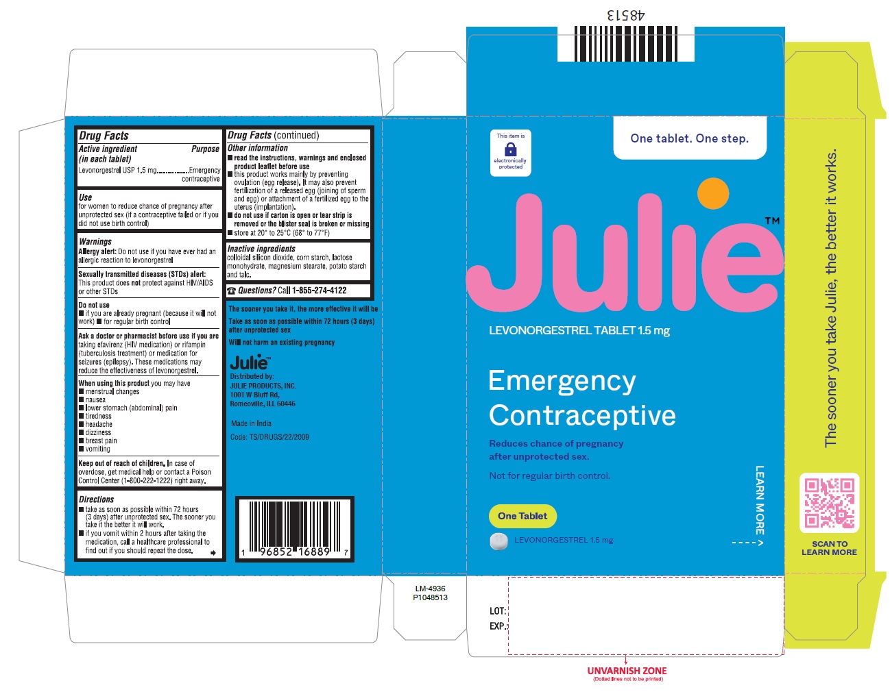 Plan B Emergency Contraceptive Tablet Contains 1 India