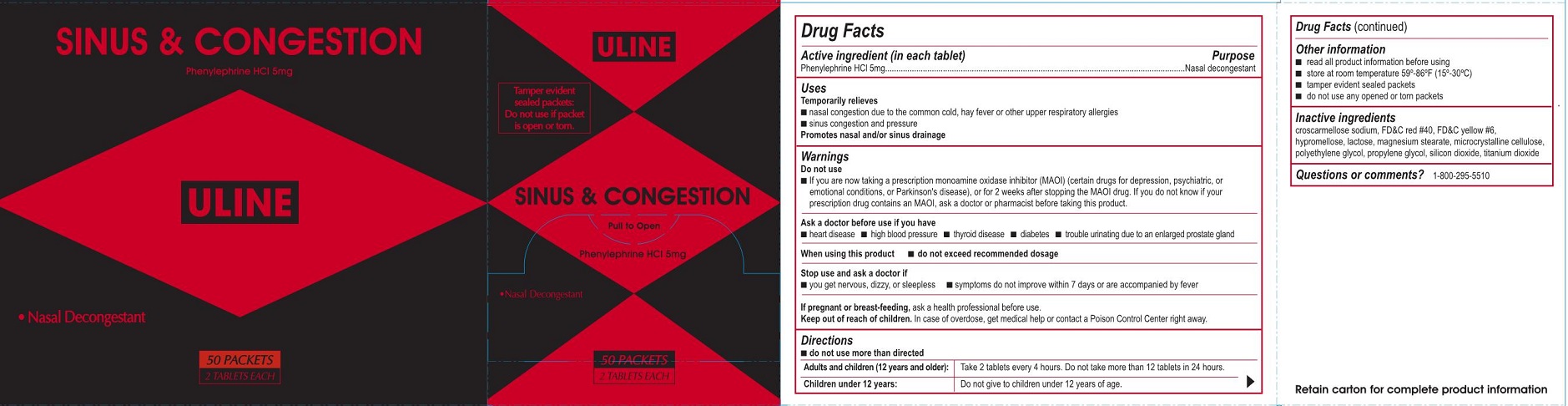 Sinus Congestant ULINE Label 2