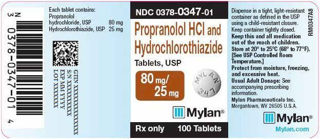 Propranolol HCl and Hydrochlorothiazide Tablets, USP 80 mg/25 mg Bottle Label