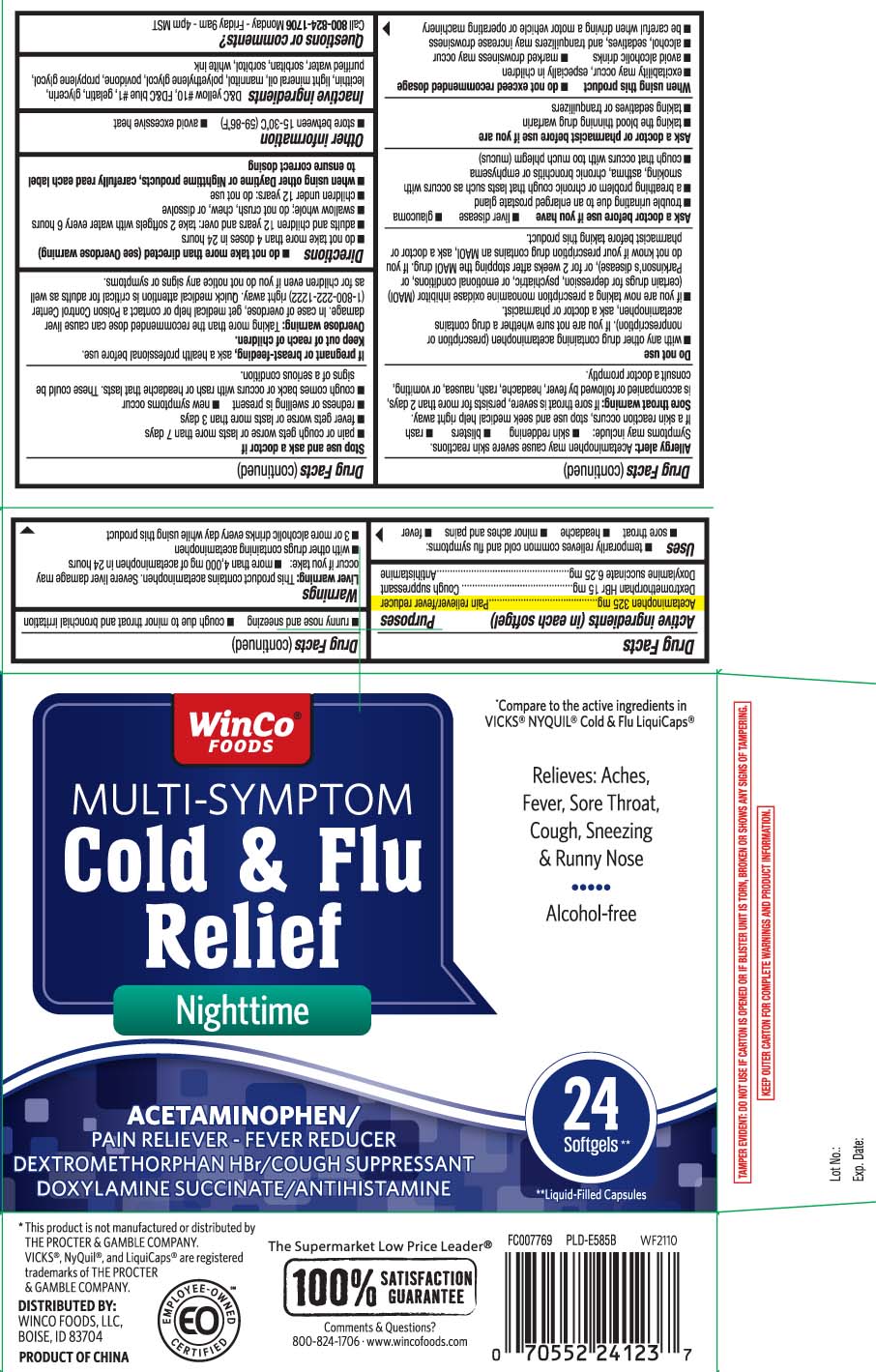 Acetaminophen 325 mg, Dextromethorphan HBr 15 mg, Doxylamine Succinate 6.25 mg