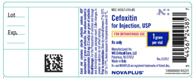 Cefoxitin 1 gram vial label