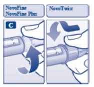 Screw the needle onto your Novolin N FlexPen.