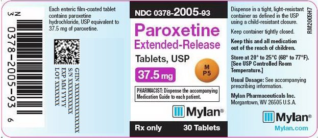 Paroxetine Extended-Release Tablets 37.5 mg Bottle Label