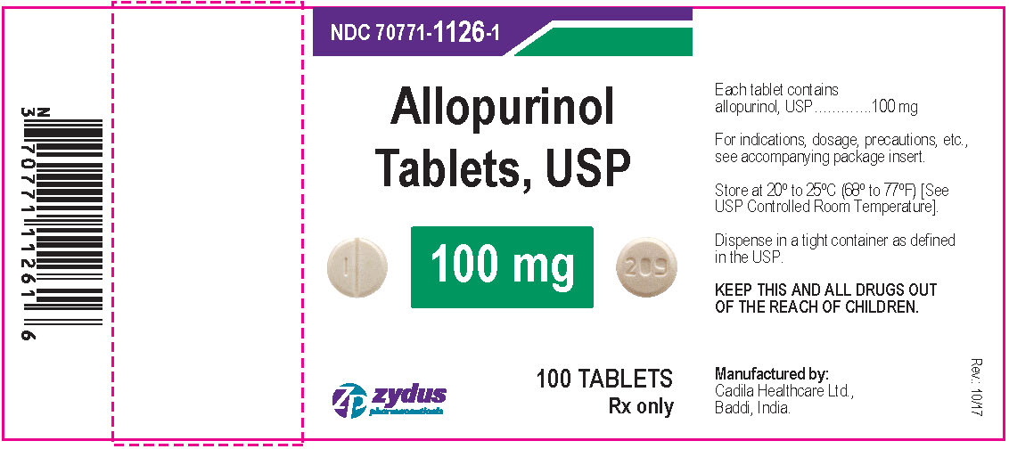 Allopurinol Tablets USP, 100 mg