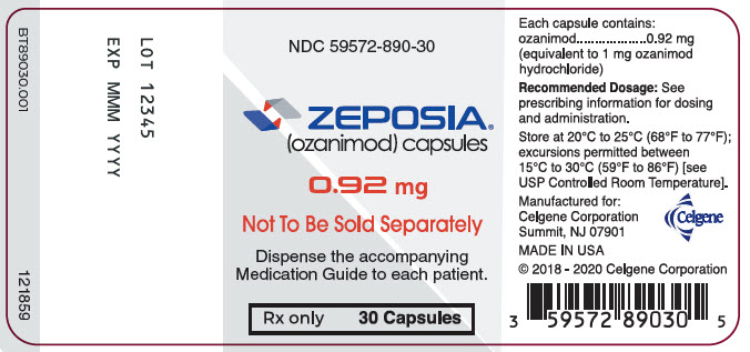 PRINCIPAL DISPLAY PANEL - 0.92 mg Capsule Bottle Label - NDC: <a href=/NDC/59572-890-30>59572-890-30</a>
