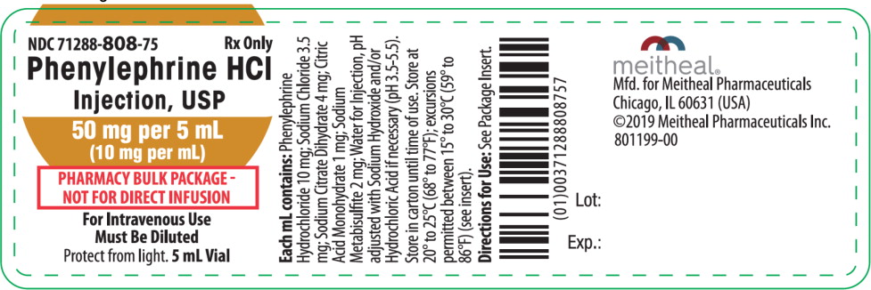 Principal Display Panel – Phenylephrine HCl Injection, USP 50 mg per 5 mL Vial Label
