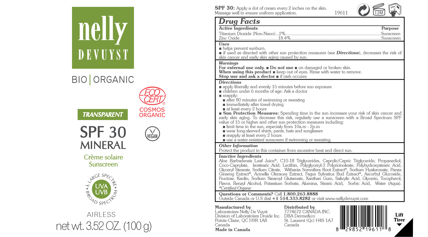 Nelly Devuyst Transparent Mineral Sunscreen