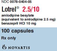 PRINCIPAL DISPLAY PANEL
								NDC: <a href=/NDC/0078-0406-05>0078-0406-05</a>
								Lotrel® 5/20
								amlodipine besylate
								(equivalent to amlodipine 5 mg)
								benazepril HCl 20 mg
								100 capsules
								Rx only
								NOVARTIS