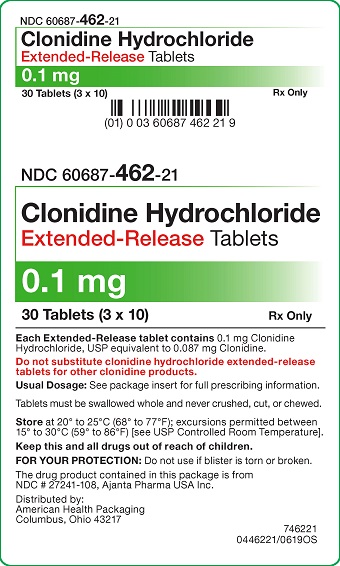 0.1 mg Clonidine HCl ER Tablets Carton