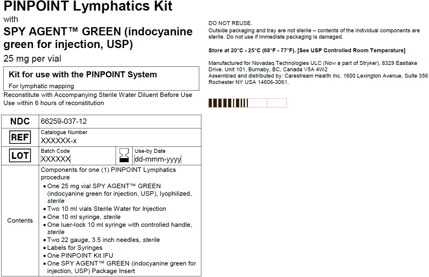 PINPOINT Lymphatics Kit Label