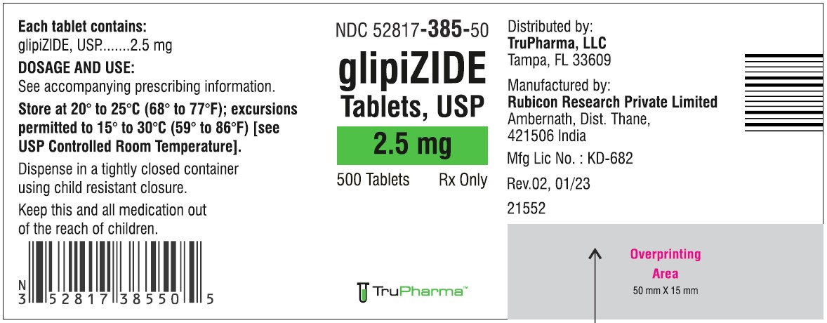 Glipizide Tablets 2.5mg - NDC: <a href=/NDC/72888-115-05>72888-115-05</a> - 500 Tablets Label