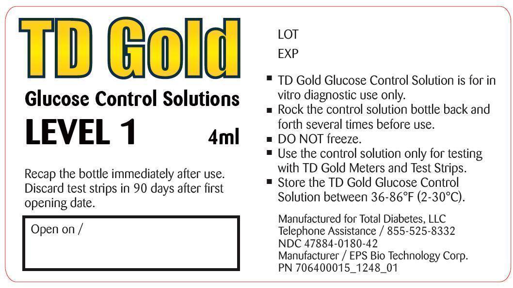 TD Gold Glucose Control Solution Level 1