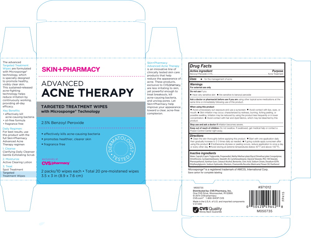 Principal Display Panel - Skin+Pharmacy Advanced Acne Therapy Targeted Treatment Wipes Label
