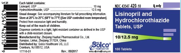 Lisinopril and Hydrochlorothiazide Tablets  10/12.5 mg - 100 tablets