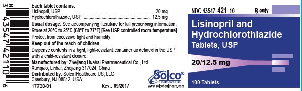 Lisinopril and Hydrochlorothiazide Tablets  20/12.5 mg - 100 tablets