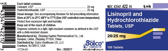 Lisinopril and Hydrochlorothiazide Tablets  20/25 mg - 100 tablets