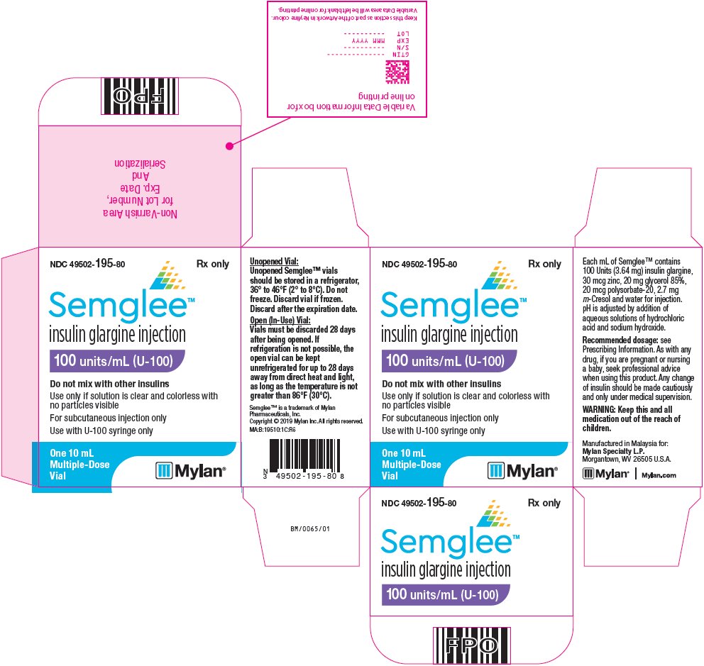 Semglee (insulin glargine injection) Vial 100 units/mL Carton Label