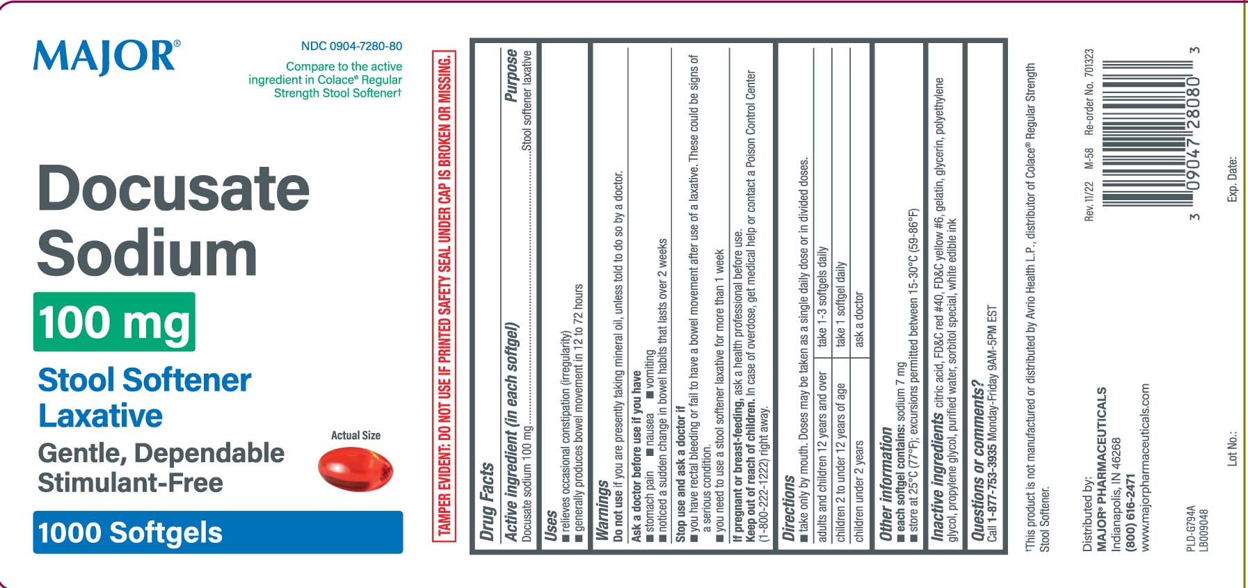 Docusate Sodium 100 mg