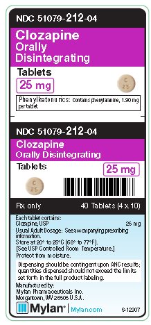 Clozapine 25 mg ODT Unit Carton Label