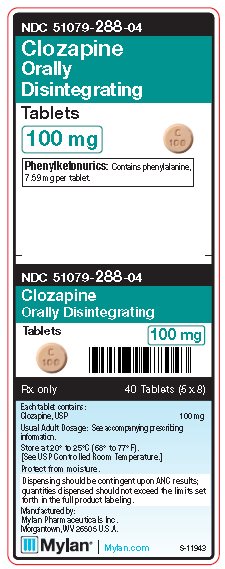 Clozapine 100 mg ODT Unit Cartonn Label