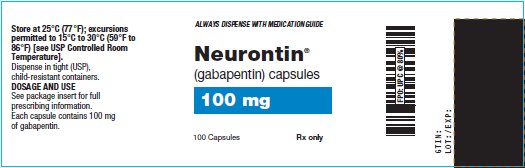 Neurontin Capsules 100 mg Bottle Label