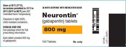 Neurontin Tablets 800 mg Bottle Label