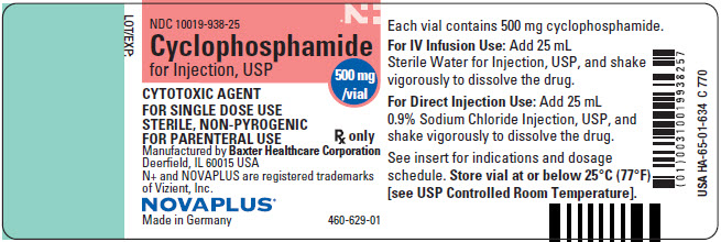 Representative Cyclophosphamide NovaPlus container label NDC: <a href=/NDC/10019-938-25>10019-938-25</a>