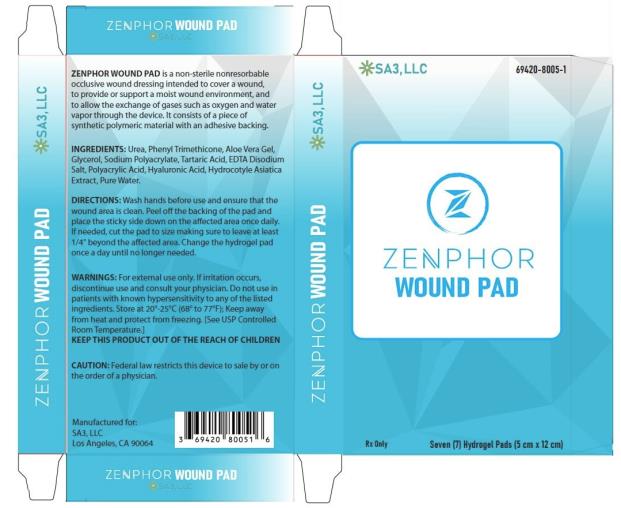 PRINCIPAL DISPLAY PANEL
69420-8005-1
Zenphor
Wound Pad
Rx Only
Seven hydrogel pads

