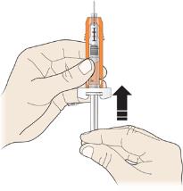 Slowly push the plunger rod up to the line on the syringe barrel that matches your prescribed dose.