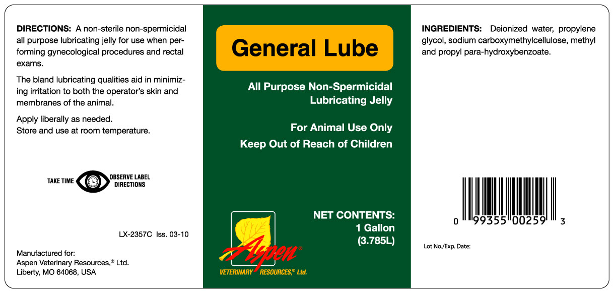 Aspen General Lube Gallon Label