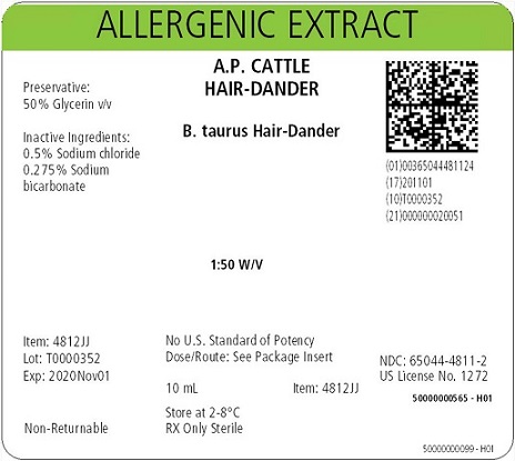 AP Cattle Hair-Dander, 10 mL 1:50 w/v Carton Label
