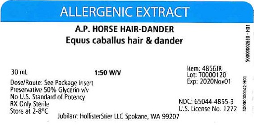 AP Horse Hair-Dander, 30 mL 1:50 w/v Vial Label
