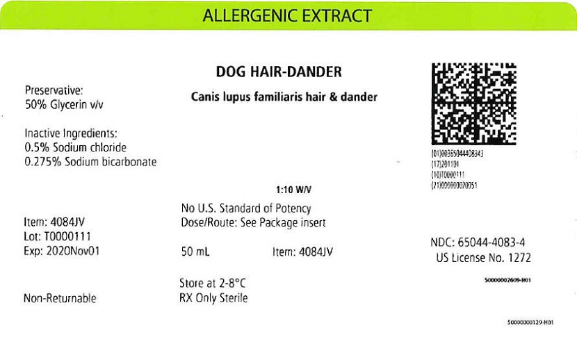 Dog Hair-Dander, 50 mL 1:10 w/v Carton Label