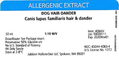 Dog Hair-Dander, 50 mL 1:10 w/v Vial Label