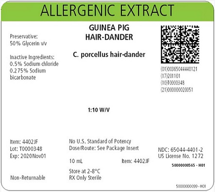 Guinea Pig Hair-Dander, 10 mL 1:10 w/v Carton Label
