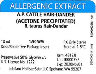 AP Cattle Hair-Dander, 10 mL 1:50 w/v Vial Label